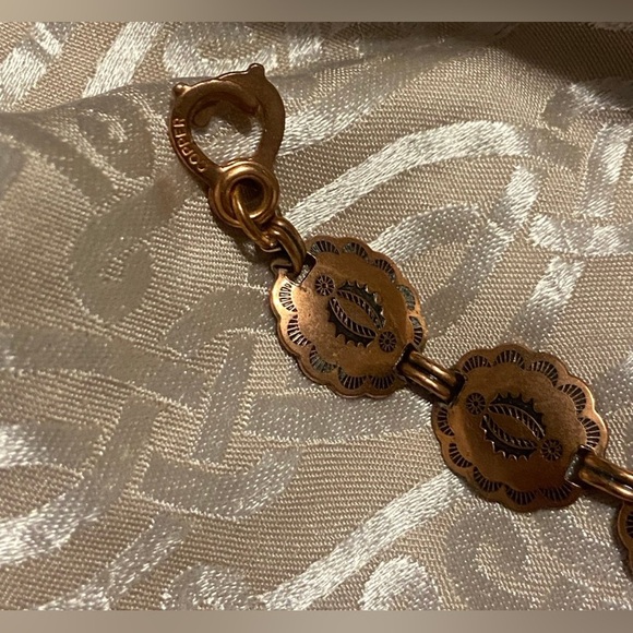MAKE AN OFFER 🍒 Vintage Copper Concha Panel Bracelet #9197 - Picture 6 of 11